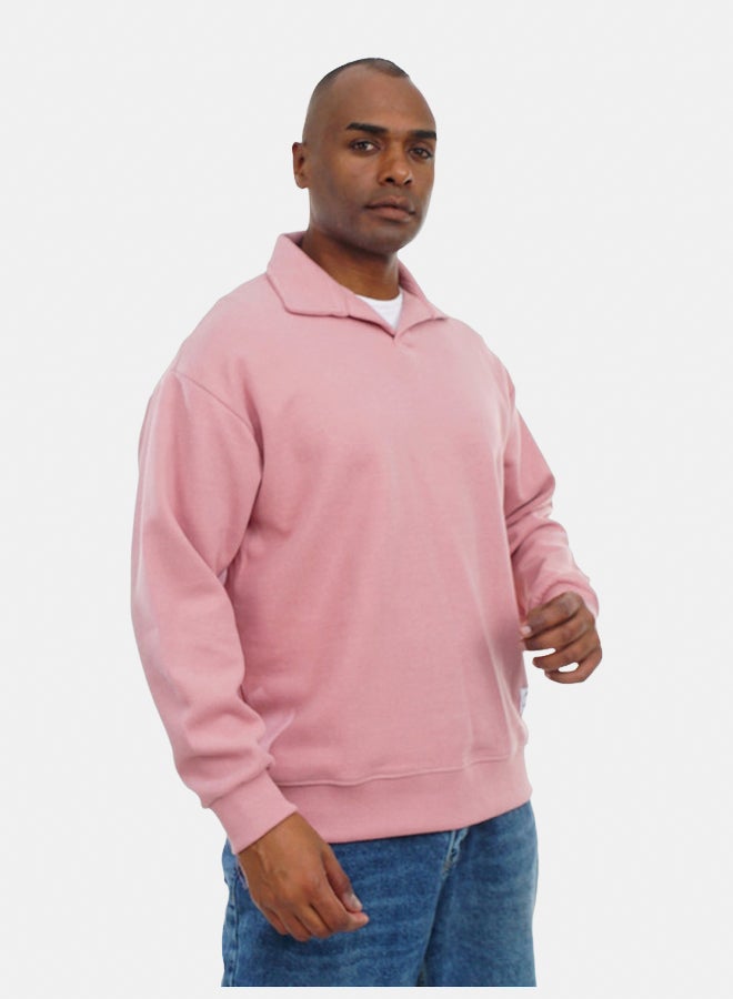 FIRE WOOD FireWood Cashmere Knit Pullover Sweater long sleeve For Men- Light Pink - Image 3